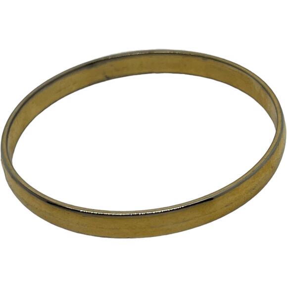 Vintage Monet Gold Tone Bangle Bracelet Classic Simple Round Minimalist 80s - Picture 3 of 7